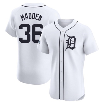 White Elite Ty Madden Men's Detroit Tigers Home Patch Jersey