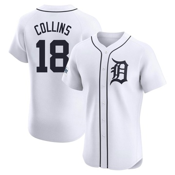 White Elite Tyler Collins Men's Detroit Tigers Home Patch Jersey