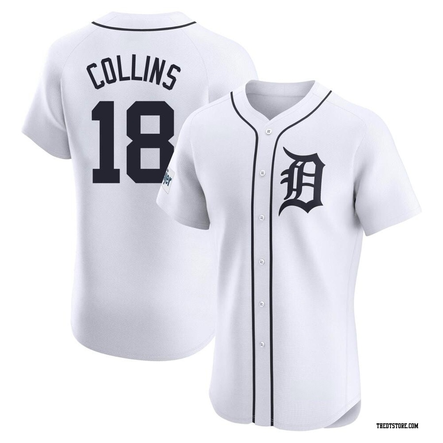 White Elite Tyler Collins Men's Detroit Tigers Home Patch Jersey