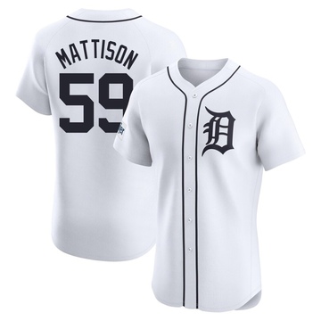 White Elite Tyler Mattison Men's Detroit Tigers Home Patch Jersey