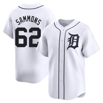 White Limited Bryan Sammons Men's Detroit Tigers Home Jersey