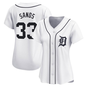 White Limited Donny Sands Women's Detroit Tigers Home Jersey