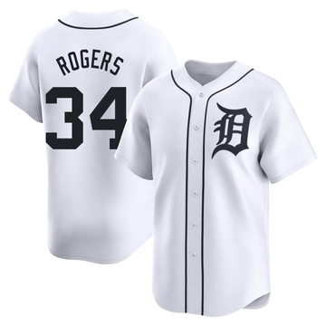 White Limited Jake Rogers Youth Detroit Tigers Home Jersey