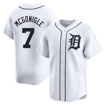 White Limited Kevin McGonigle Youth Detroit Tigers Home Jersey