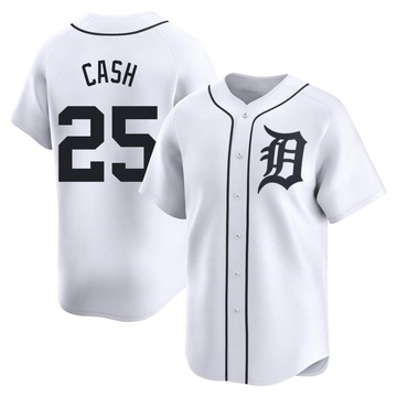 White Limited Norm Cash Youth Detroit Tigers Home Jersey