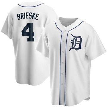 White Replica Beau Brieske Men's Detroit Tigers Home Jersey