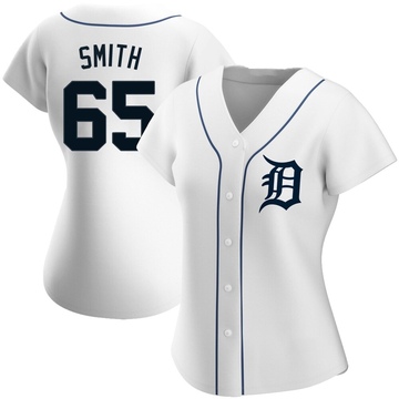 White Replica Burch Smith Women's Detroit Tigers Home Jersey