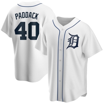 White Replica Chris Paddack Men's Detroit Tigers Home Jersey