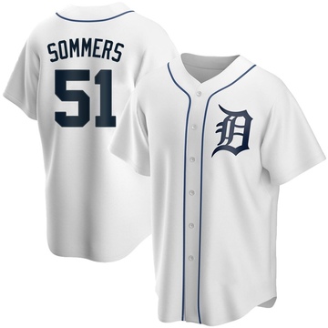 White Replica Drew Sommers Men's Detroit Tigers Home Jersey