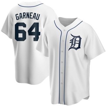 White Replica Dustin Garneau Men's Detroit Tigers Home Jersey