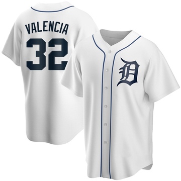 White Replica Eduardo Valencia Men's Detroit Tigers Home Jersey