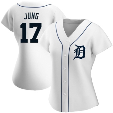 White Replica Jace Jung Women's Detroit Tigers Home Jersey