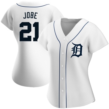 White Replica Jackson Jobe Women's Detroit Tigers Home Jersey