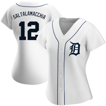 White Replica Jarrod Saltalamacchia Women's Detroit Tigers Home Jersey