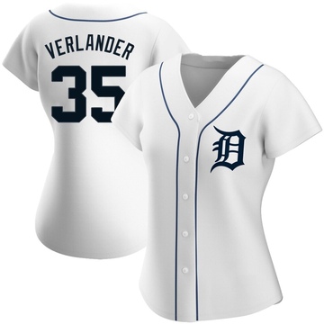 White Replica Justin Verlander Women's Detroit Tigers Home Jersey