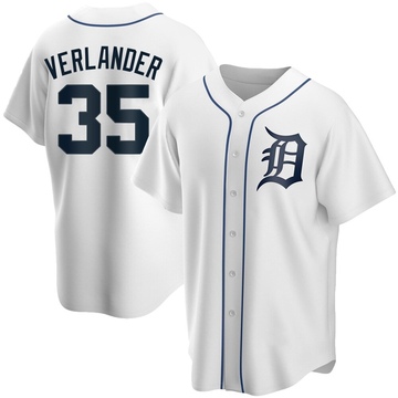 White Replica Justin Verlander Youth Detroit Tigers Home Jersey