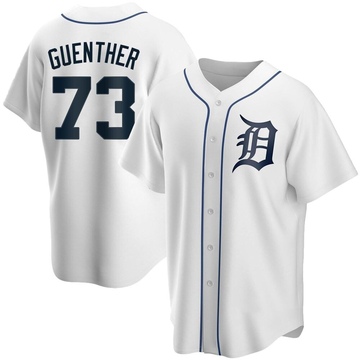 White Replica Sean Guenther Men's Detroit Tigers Home Jersey