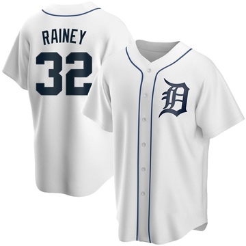 White Replica Tanner Rainey Men's Detroit Tigers Home Jersey